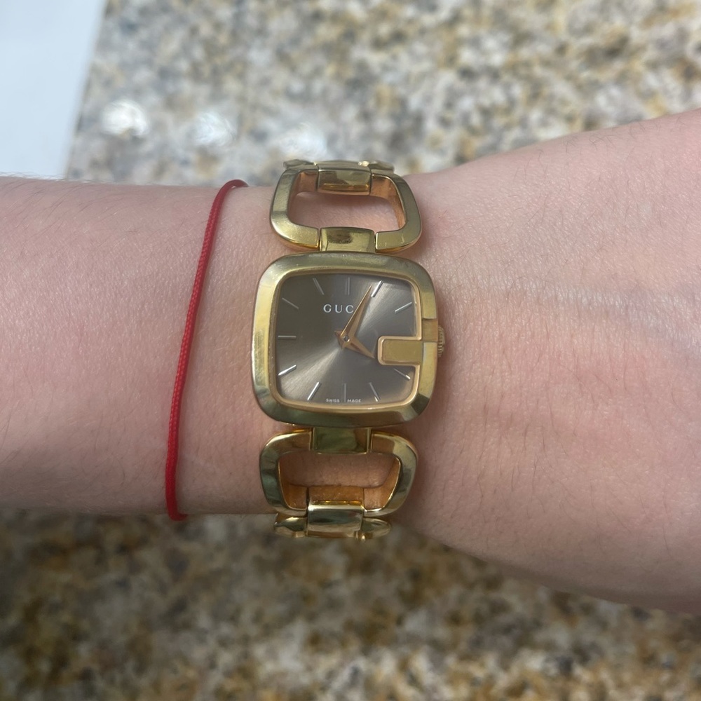 Gucci women's two-tone diamond watch, hardly used, in perfect condition